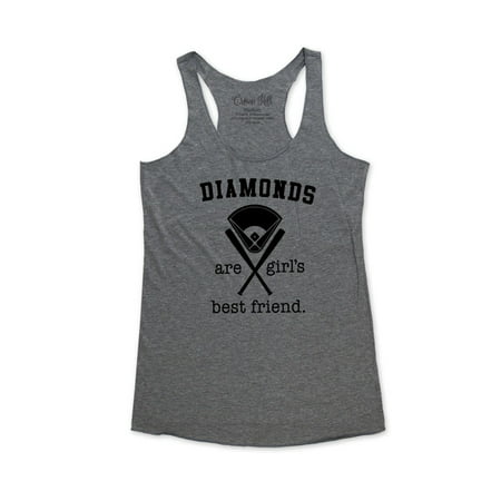 Diamonds are girl's best friend. - wallsparks Crown Hill Brand - funny workout Bridal shower party tank top - Soft Tri-Blend Racerback Tank for