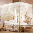 thumbnail image 1 of LNGOOR Cozy Pink Square Bed Canopy for Girls  Romantic Mosquito Net, 1 of 6