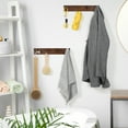 thumbnail image 5 of 2 Pack Wall Mounted Wood Coat and Hat Rack, 4 Hooks, Dark Brown, 5 of 7