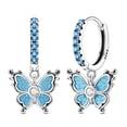 thumbnail image 3 of MULA 925 Sterling Silver Blue Butterfly Hoop Earrings, Sparkling 5A Zircon Jewelry Gifts for Her, 3 of 7