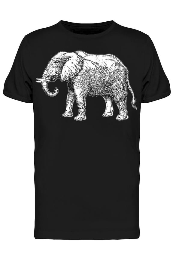 Elephant Sketch. Look Alike T-Shirt Men -Image by Shutterstock, Male Small
