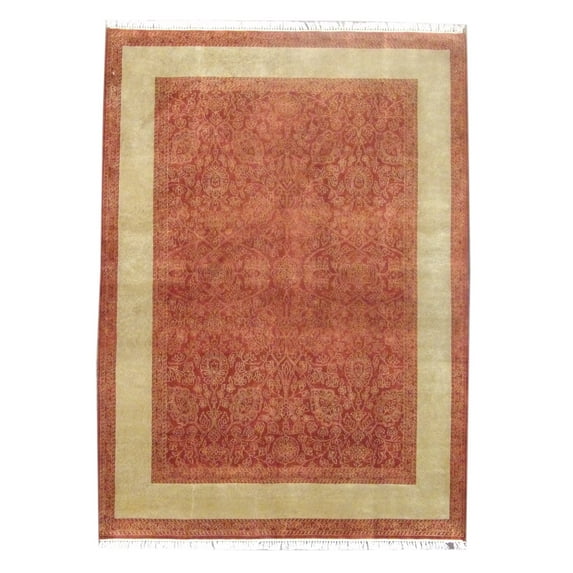 Wahi Rugs Hand Knotted Transitional Carved French Design 5'0"x8'0" -W791
