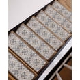 thumbnail image 3 of Boho Tribal Non-Slip Stair Treads for Wooden Steps Retro Flowers Indoor Carpet Stair Runners 10PCS 8x30 in with Adhesive for Pets and Seniors, 3 of 7