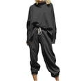 thumbnail image 1 of Posijego Ensemble Décontracté 2 Pcs pour Femme, Hauts à Col Montant à Manches Longues et Pantalons de Jogging Assortis, Tenue de Détente, 1 of 6