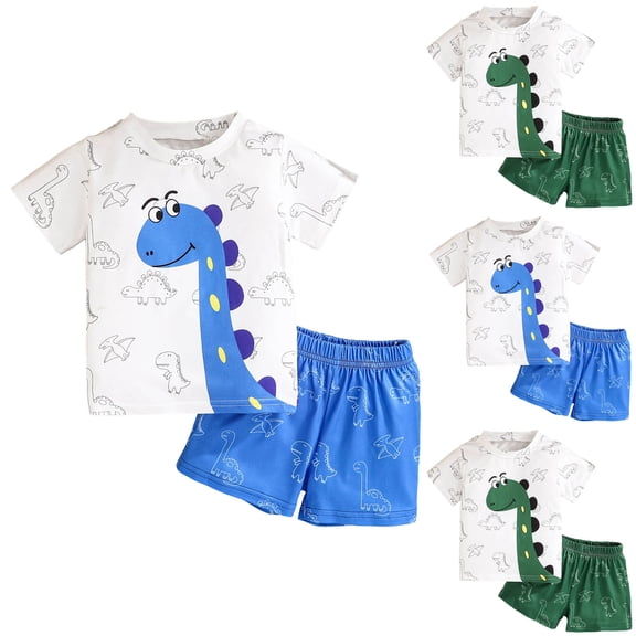 Nwiuh Toddler Baby Boy Clothes Summer Short Sleeve T Shirt and Shorts Cute Baby Boy Outfits Clothing Set Blue for Size 6-9 Months