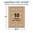 thumbnail image 6 of Avery Kraft Brown Rectangle Labels, 1.5" x 2.75", 1,000 Labels, 6 of 9