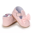 thumbnail image 3 of Infant Baby Girls Soft Sole Bowknot Princess Wedding Dress Mary Jane Flats Prewalker Newborn Light Baby Sneaker Shoes, 3 of 8