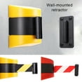 thumbnail image 3 of Stainless Steel Wall Mounted Warning Tape Indoor Outdoor Crowd Control Retractable Band Ribbon Line Divider Belt Barrier 10m Red Black, 3 of 6