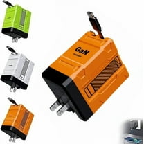 2025 New 2-in-1 Fast Charger 120w, Retractable Scalable Super Fast Charger Module, Multi-Functional Foldable Charging Adapter Wall Plug for Phone, Tablet, Laptops (Orange)