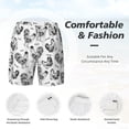 thumbnail image 6 of Picia Retro Rooster pattern Mens Swim Trunks with Compression Liner Stretch Beach Shorts Quick Dry with Zipper Pockets No-Chafing Board Shorts-Medium, 6 of 9