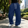 thumbnail image 5 of Baggy Sweatpants Men Wide Leg Sweatpants with Pockets Light Weight Gym Drawstring Straight Leg Pants for Men, M, 5 of 6