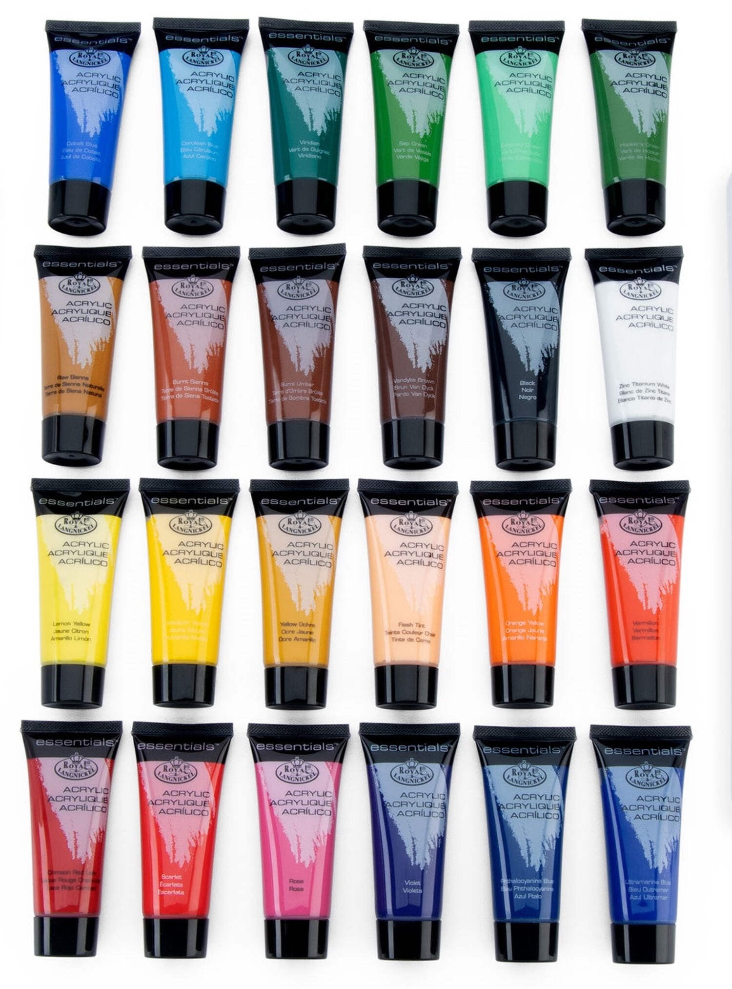 Royal & Langnickel Essentials 22ml 24 color Artist Acrylic Paint with storage case
