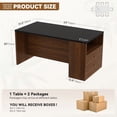 thumbnail image 3 of Hawsaiy 5-Piece Dining Table Set for 4, 63" Dining Room Table with 4 Upholstered Dining Chairs, Modern Kitchen Table Set with 2 Storage Drawers for Apartment, 3 of 9