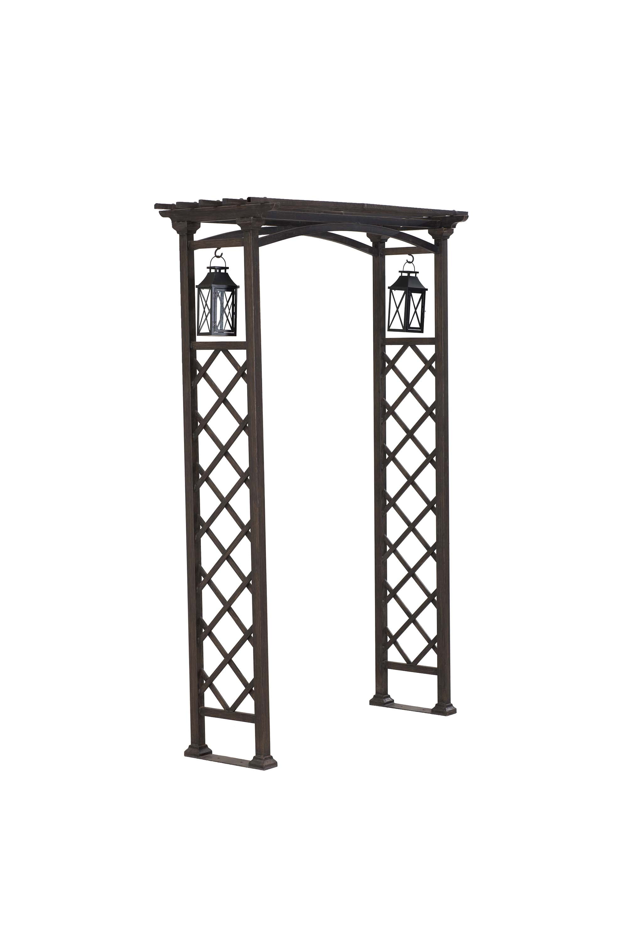 Metal Arbor With Lantrens by Sunjoy