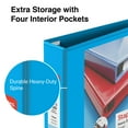 thumbnail image 5 of Staples Heavy Duty 2" 3-Ring View Binder with D-Rings and Four Interior Pockets Light Blue  3/Pack, 5 of 8