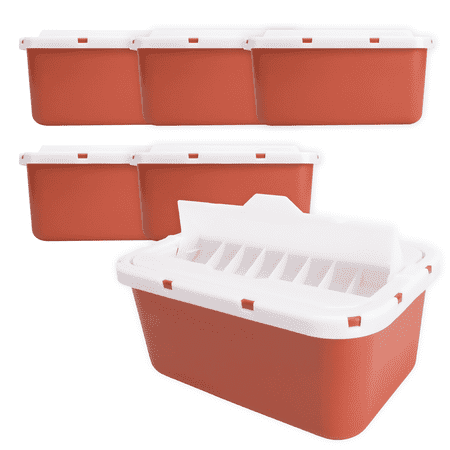 Sharps Container for Home Use & Professional, 1 Gallon (5-Pack) with Locking Lid, Biohazard Needle and Syringe Disposal, Professional Medical Grade