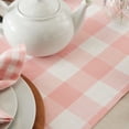 thumbnail image 3 of Contemporary Home Living 14" x 108" Pink and White Reversible Checkered Table Runner, 3 of 8