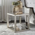 thumbnail image 3 of Home Square 19" Square Mirrored Accent End Table in Antique Gold - Set of 2, 3 of 6