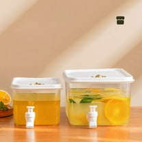 Cold Kettle with Lid, Eco-friendly Carafe, Mix Drinks, for Hot and Cold Lemonade, Iced Tea Beverage Jar, for Refrigerator Kitchen, White Plastic, by FAJHHA