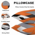 thumbnail image 5 of Orange Grey Geometric Throw Pillow Covers 18x18 Inch Set of 2, Modern Black White Abstract Art Waterproof Outdoor Pillow Covers, Decorative Cushion Pillowcases for Couch, Sofa, Bed, Garden, Patio, 5 of 9