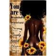 thumbnail image 2 of African American Wall Art Black Woman Sunflower Inspirational Quote Canvas Prints Home Decor for Bathroom Living Room Bedroom Girls Room Framed Ready To Hang (12"x16", God says you are #02), 2 of 6