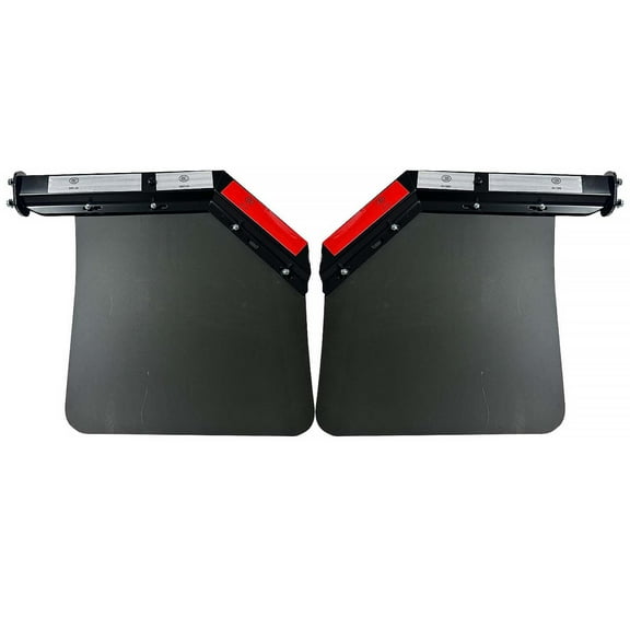 BST BSSP 2PCS Black Angled Spring Loaded Mud Flap Hanger Bracket Set&Semi Truck Trailer Duty Mud Flap 24"x24",1-1/8" 1.125" Bolt Spacing,Commercial Truck Heavy Duty HD Mudflap, Right & Left Side