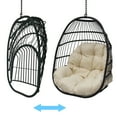 Abble Outdoor Wicker Hanging Basket Swing Chair with Cushion and Stand