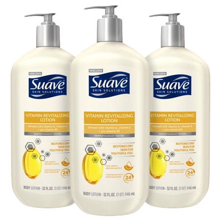 (3 Pack) Suave Skin Solutions Revitalizing with Vitamin E Body Lotion, 32 (Best Vitamin E Products For Skin)