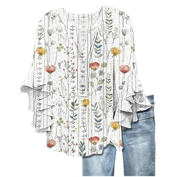 LiMoi Womens Fall Top Womens Shirts Fitted Petite Tops for Women 3/4 Sleeve Blouses New Arrivals Gifts