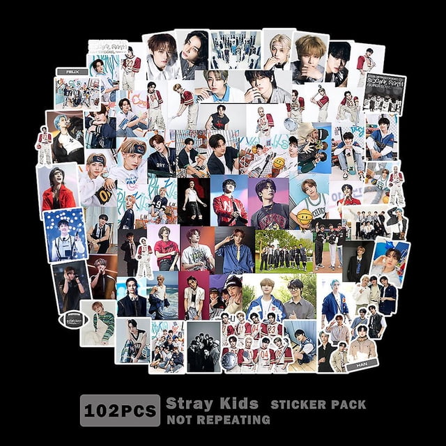 Pegatinas de Kpop Stray Kids, 100 unidades, álbumes de Stray Kids, pegatinas originales, lindas pegatinas originales de Stray Kids, mercancía de Stray Kids (100 unidades originales)