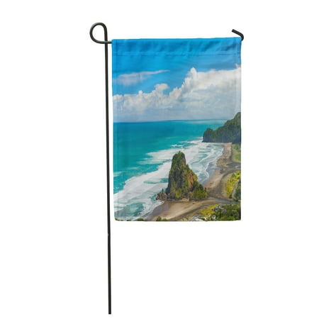 Designer Outdoor Furniture Auckland LADDKE Beautiful Piha Beach Near Auckland Mighty Lion Rock New Garden Flag Decorative Flag House Banner 12x18 inch ()