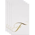 thumbnail image 2 of Gift Boutique Monogram Guest Napkins Letter F Gold Foil Disposable Paper 3-Ply 100 Count 15 x 12.75 Inch White Dinner Party Bathroom Wedding Decor, 2 of 7