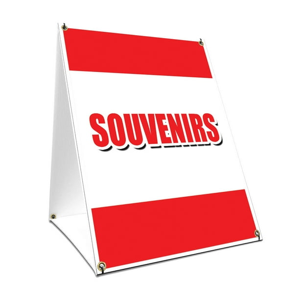 A-frame Sidewalk Souvenirs Sign With Graphics On Each Side | 18" X 24" Print Size