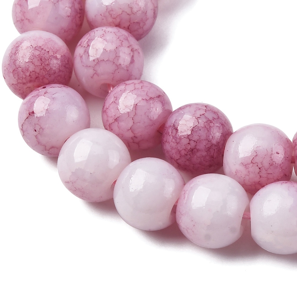 10strands Opaque Glass Beads Strands Imitation Beads Round Dyed Lavender Blush 8.5mm Hole: 1.2mm about 50~52pcs/strand 14.33~15.31''(36.4~38.9cm)