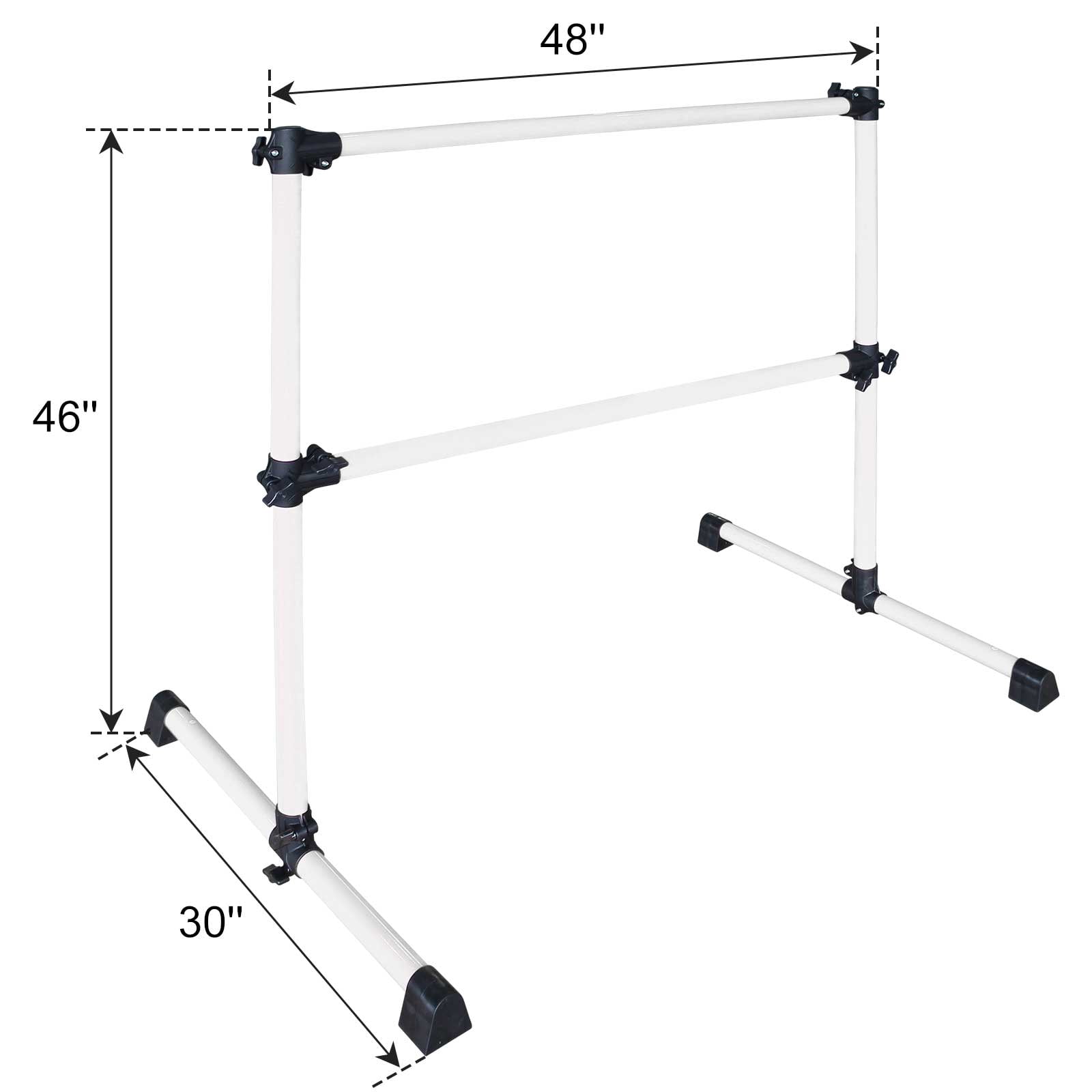 EUROCO 4FT Double Ballet Barre, Freestanding and Adjustable Dance Barre