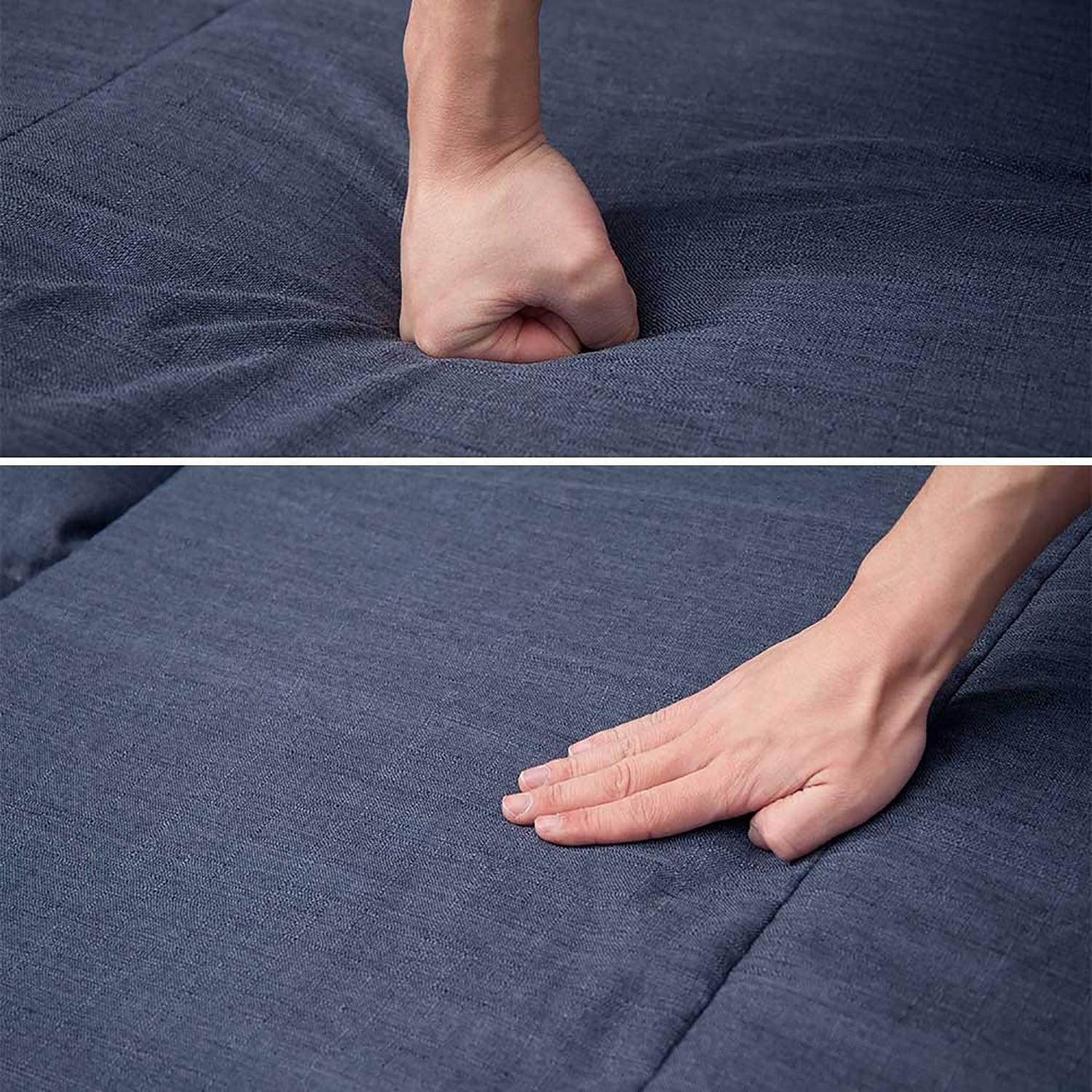 Kepooman Adjustable Folding Fabric Lounge Sofa Bed for Living Room Bedroom, L76.78" x W39.37" x H4.3", Navy Blue Kepooman Adjustable Folding Fabric Lounge Sofa Bed for Living Room Bedroom, L76.78" x W39.37" x H4.3", Navy Blue