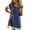Dusty Blue, variant on Women's Textured Round Neck Short Sleeve Dress 75% Polyester 20% Viscose 5% Elastane Comfortable Everyday Style