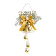 thumbnail image 1 of Adorno colgante de campana navideña de metal para árbol de Navidad con lazo de cinta Oro, 1 of 9