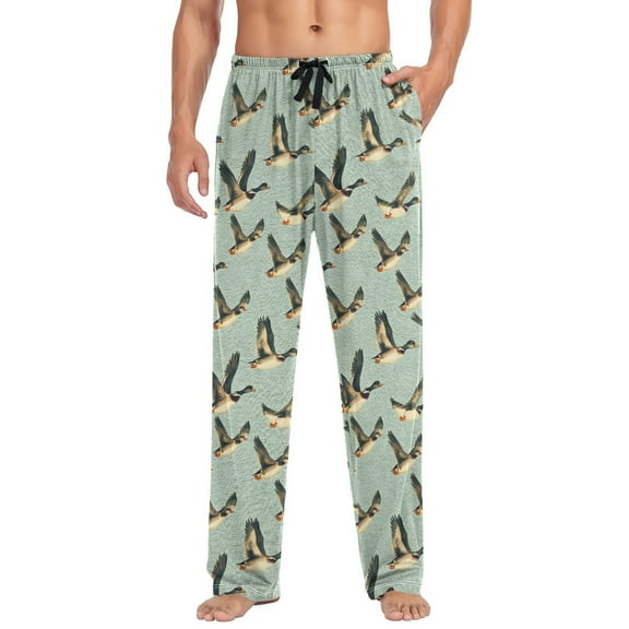 joogoo Men's Pajama Pants Ducks Flying Soft Long Sleep Lounge Pjs Bottoms L
