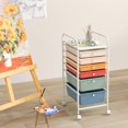 thumbnail image 2 of 6-Drawer Rolling Storage Cart, Multifunctional Art Craft Organizer Cart, Mobile Utility Storage Cart with Removable Drawers & Lockable Wheels, Craft Cart for Home Office, Macaron Color, 2 of 9