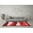 thumbnail image 3 of Ahgly Company Machine Washable Indoor Square Oriental Red Modern Area Rugs, 3' Square, 3 of 4