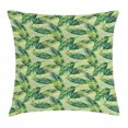 thumbnail image 1 of Palm Leaf Throw Pillow Cushion Cover, Jungle Rainforest Pattern Hand Drawn Green Foliage Lush, Decorative Square Accent Pillow Case, 18 X 18 Inches, Green Pistachio Green Apple Green, by Ambesonne, 1 of 2