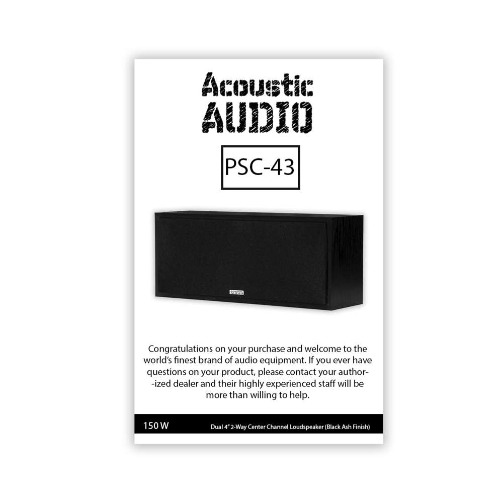 Acoustic Audio PSC43 Center Channel Speaker 3-Way Home Theater Surround Sound - image 4 of 4