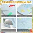 thumbnail image 6 of Toddler Baseball Cap with Sunglasses UV Protection Outdoor Adjustable Dinosaur Hat for Kids Boys Girls Age 2-5 Years, 6 of 7
