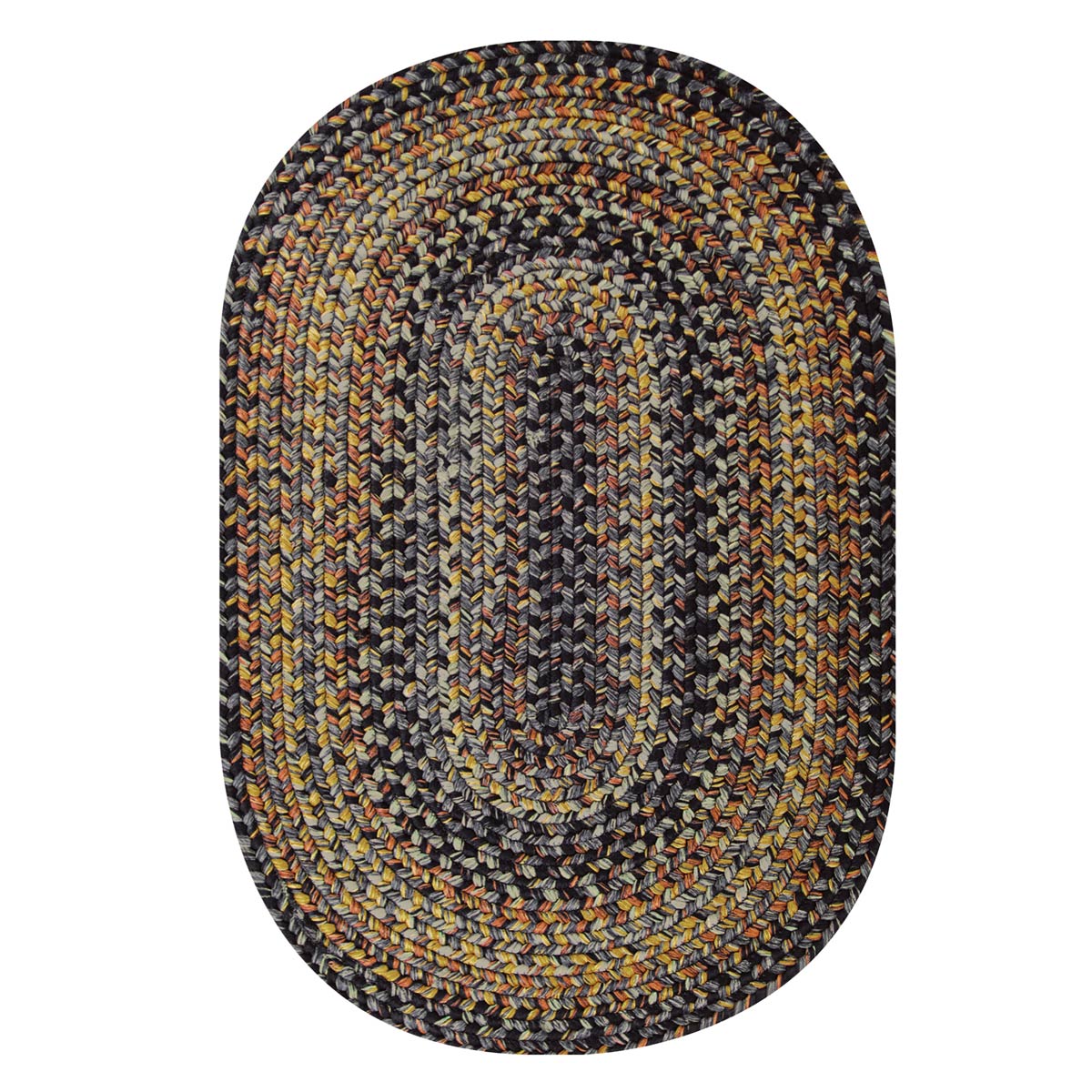 Homespice Decor 8' x 10' Oval Black Forest Ultra Durable Braided Rug
