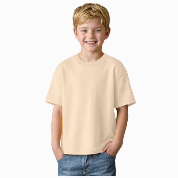 NIEWTR Toddler Summer Tops Children's Solid Color T Shirt Kids Boys Casual Round Neck Short Sleeve Clothes
