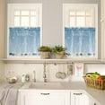 thumbnail image 4 of Blue Christmas Kitchen Curtains and Valances Set, Rod Pocket Curtains Tier Farmhouse Window Curtains 24 Inch Length, Pine Trees Xmas Ball Snowflake Winter 3 Piece Kitchen Curtains Set, 4 of 6