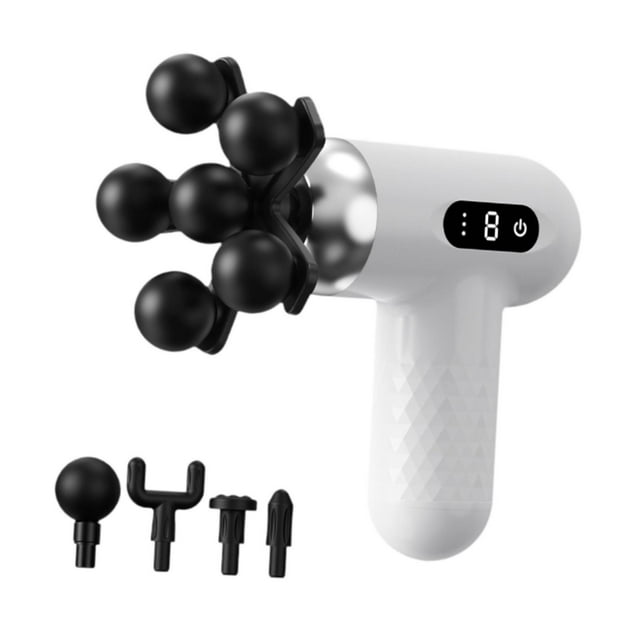 Relajante muscular de tejido profundo, masajeador eléctrico de 8 velocidades para hombros, cuello y cuerpo. Blanco