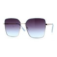 thumbnail image 6 of Womens Classic 90s Designer Metal Rim Oversized Rectangle Butterfly Diva Sunglasses Gold Blue - Purple Blue, 6 of 8
