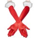 thumbnail image 1 of Guantes largos de satén Zhivalor para fiesta de maquillaje de Halloween con puños de plumas años 20, 1 of 5